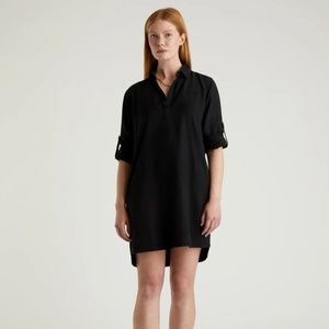 Vintage wash tercel roll sleeve tunic dress